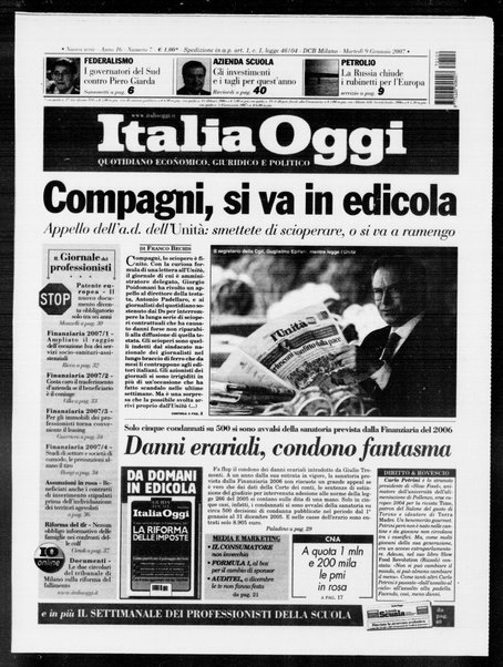 Italia oggi : quotidiano di economia finanza e politica